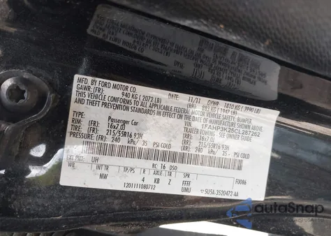 2012 Ford Focus Se from USA, damaged, VIN 1FAHP3K25CL287262
